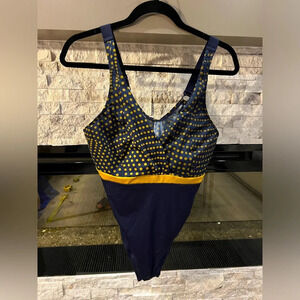 NABAIJI size Large/X Large black and gold one piece bathing suit